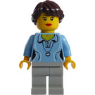 LEGO Female Shirt with Two Buttons and Shell Pendant, Ponytail Long French Braided hair Minifigure