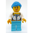 LEGO Mujer con Celeste oscuro Pelo Minifigura