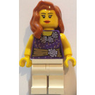 LEGO Female mit Dark Purple Dress Bodice mit Blumen und Golden Sash Minifigur