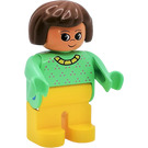 LEGO Female with Medium Green Top with Purple Dots Duplo Figure