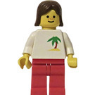 LEGO Female with Palm Tree Shirt, Brown Hair Minifigure