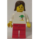 LEGO Female with Palm Tree Shirt, Brown Hair Minifigure