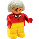LEGO Female mit rot Blouse und Grau Haar
