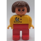 LEGO Female with Wrench in Pocket (upwards nose)