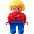 LEGO Female with Yellow and Red Polka Dot Scarf Duplo Figure