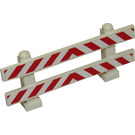 LEGO Schutting 1 x 8 x 2 met Rood en Wit Danger Strepen Sticker (6079)