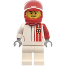 LEGO Ferrari F40 Racing Driver with Stubble Beard and Red Helmet Minifigure