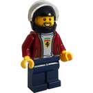 LEGO Ferrari Racing Driver with Dark Red Jacket and Black Helmet Minifigure
