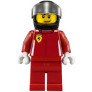 LEGO Ferrari Racing Driver with Red Suit and Black Helmet Minifigure