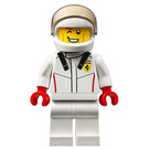 LEGO Ferrari Racing Sjåfør med Hvit og Hjelm Minifigur