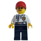 LEGO Brandweerman Chief met Paardenstaart Haar en Rood Hoed Minifiguur