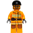 LEGO Firefighter with Black Cap, Glasses and Beard Minifigure