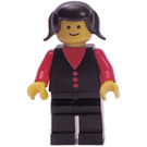 LEGO Brandmand med Sort Hår med Kort Pigtails Minifigur