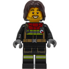 LEGO Firefighter with Dark Brown Hair Minifigure