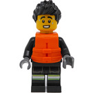 LEGO Firefighter with Life Jacket and Spiky Hair Minifigure