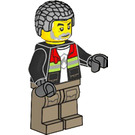 LEGO Firefighter with Medium Stone Gray Hair Minifigure