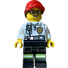 LEGO Brandweerman met Rood Pet en Paardenstaart Minifiguur