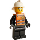 LEGO Firefighter with Safety Vest Minifigure with Sticker