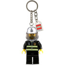 LEGO Firefighter with Silver Helmet and Logo Tile Key Chain (851537)