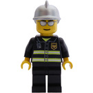 LEGO Brannmann med Sølv Hjelm Minifigur