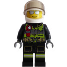 LEGO Firefighter with White Helmet and Safety Vest Minifigure