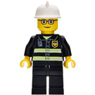 LEGO Firefighter with White Helmet and Uniform Minifigure