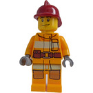 LEGO Firefighter with Yellow Suit and Red Helmet Minifigure