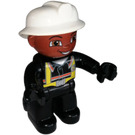 LEGO Fireman Frank with Black Legs Duplo Figure with Black Hands