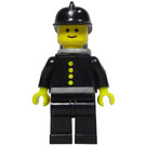 LEGO Fireman with Air Tanks, Black Fire Helmet and Stickered Uniform Minifigure