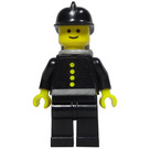 LEGO Пожарникар с Въздух Танкове, Черно Пожарна каска и Stickered Uniform Минифигурка