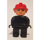 LEGO Fireman met Zwart Top Duplo Figuur