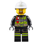 LEGO Brannmann med Svart Uniform Minifigur