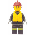 LEGO Fireman with Dark Red Helmet and Life Jacket Minifigure