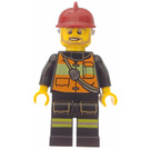 LEGO Brandweerman met Donkerrood Helm Minifiguur