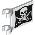 LEGO Flag 2 x 2 med Jolly Roger og Cutlasses (Both Sider) uden skygge kant (2335 / 19523)