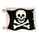 LEGO Bandera 6 x 4 con 2 Conectores con Jolly Roger en Negro Background (2525 / 81427)