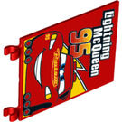 LEGO Flagge 6 x 4 mit 2 Anschlüsse mit Lightning McQueen 95 Gelb flash behind (2525 / 34237)