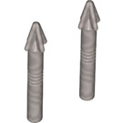 LEGO Flat Silver 2 Harpoon Heads with 4 grooves on Sprue (10667 / 70750)