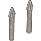 LEGO Flad sølv 2 Harpoon Heads med 4 grooves på Sprue (10667 / 70750)