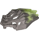 LEGO Effen Zilver Bionicle Armor met Transparant Bright Green Rug (24166)