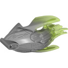 LEGO Effen Zilver Bionicle Masker met Transparant Bright Green Rug (24162)