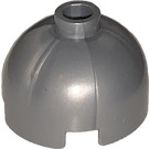 LEGO Flat Silver Brick 2 x 2 Round with Dome Top (Hollow Stud, Axle Holder) (3262 / 30367)