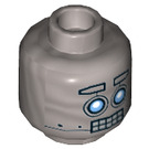 LEGO Flaches Silber Clay Bot Minifigure Kopf (Einbau-Vollbolzen) (3626 / 29982)