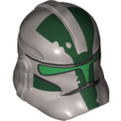 LEGO Argent Mat Clone Trooper Casque (Phase 2) avec Vert Rayures (16191 / 47189)