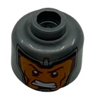 LEGO Flat Silver Head with Orange Face (Recessed Solid Stud)
