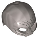 LEGO Argento satinato Casco Maschera con Lines su Forehead (19303 / 20279)