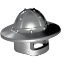 LEGO Flaches Silber Helm mit Kinnschutz und Broad Brim (15583 / 30273)