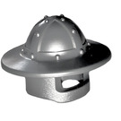 LEGO Flaches Silber Helm mit Chin Bewachen und Broad Brim (15583 / 30273)