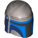 LEGO Effen zilver Helm met Zijkanten Gaten met Blauw en Dark Blauw (13830 / 34377)