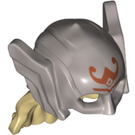 LEGO Flat Silver Helmet with Wings and Insignia with Tan Long Wavy Hair (90453)